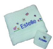 Personalised Bath Towel in the garden