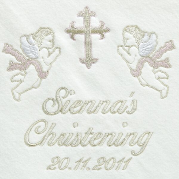 Christening Personalised Blanket...Cherubs Pink Thumbnail