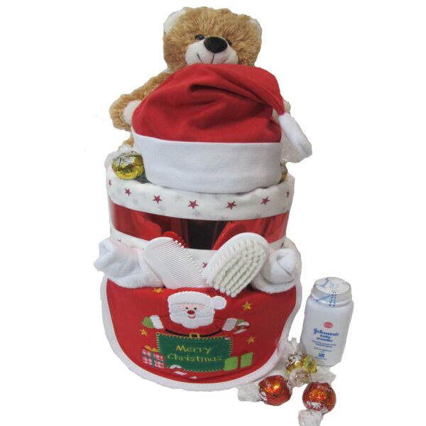 Baby's Christmas Nappy Cake - Santa Thumbnail