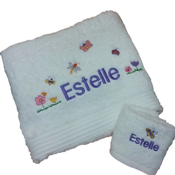 Personalised Bath Towel in the garden Thumbnail
