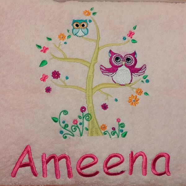 Cute little Owl Personalised Bath Towel Thumbnail