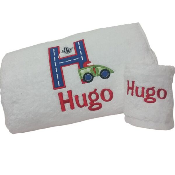 Car Track Personalised Bath Towel Thumbnail