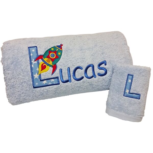 Blast off Personalised Bath Towel Thumbnail