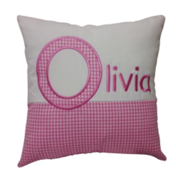 Personalised gingham cushion Thumbnail
