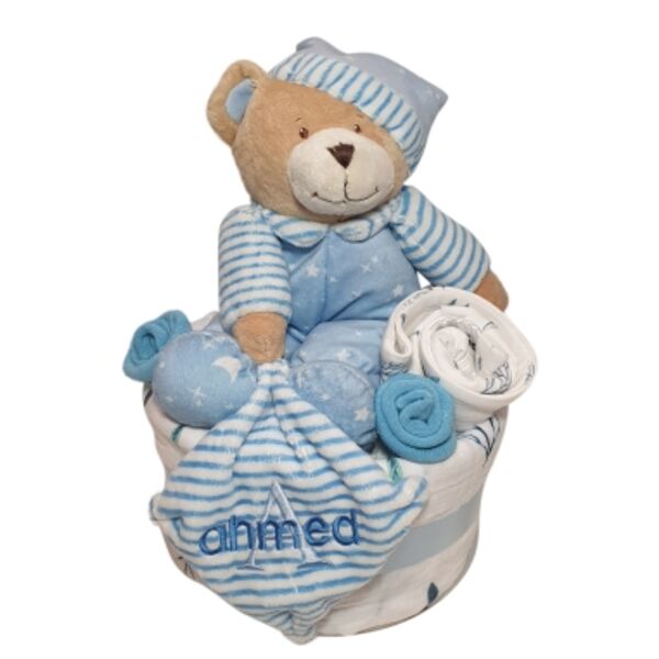 Snuggle away with Teddy nappy cake Thumbnail
