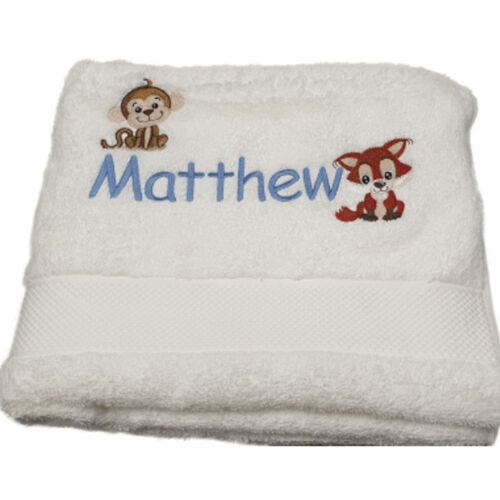 Tiny Animals Personalised Bath Towel Thumbnail