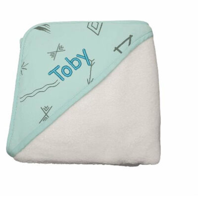Personalised baby hooded towel - doodle design Thumbnail