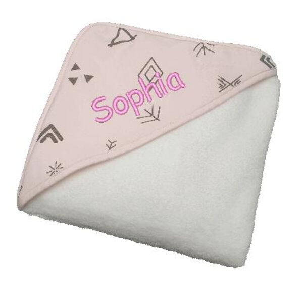 Personalised baby hooded towel - doodle design Thumbnail