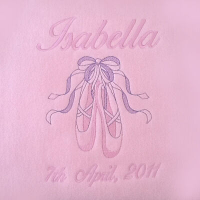 Beautiful Ballet Slippers Personalised Blanket Thumbnail