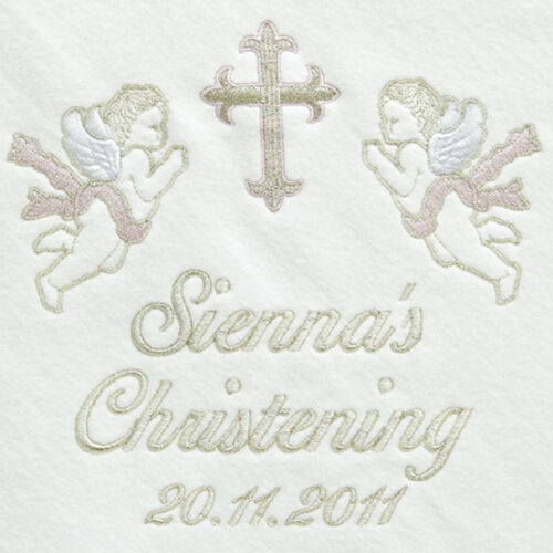Christening Personalised Blanket...Cherubs Pink Thumbnail