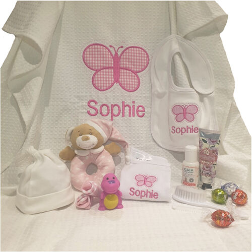 Waffle Weave Blanket with Personalised Butterflies & Name Thumbnail