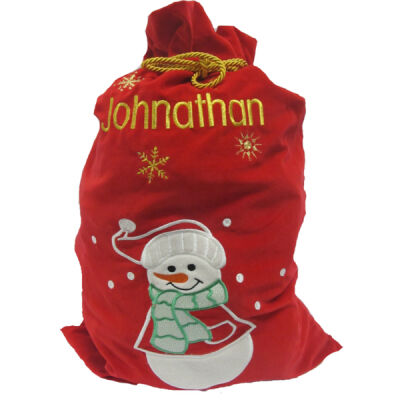 Personalised Christmas Gift Sack - Snowman Thumbnail
