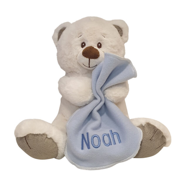 Personalised | 28cm Pebbles Teddy with blankie Thumbnail