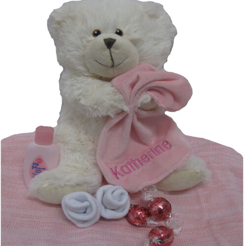 Personalised Knitted Blanket and Pebbles Teddy + Bonus Gift Thumbnail