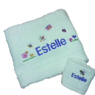Personalised Bath Towel in the garden Thumbnail