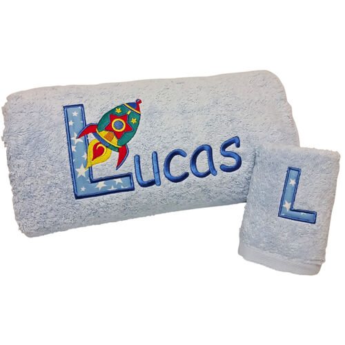 Personalised Rocket Bath Towel Thumbnail